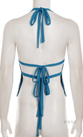 Skye Embroidered Backless Halter Top [SZFJ4T61]