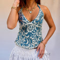 Skye Embroidered Backless Halter Top [Z5AEBD9Y]