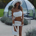 Skylah Furry Strapless Mini Skirt Set [UPH88GA1]