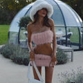 Skylah Furry Strapless Mini Skirt Set [VNI9KQAO]