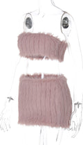Skylah Furry Strapless Mini Skirt Set [ZWUKUCB9]