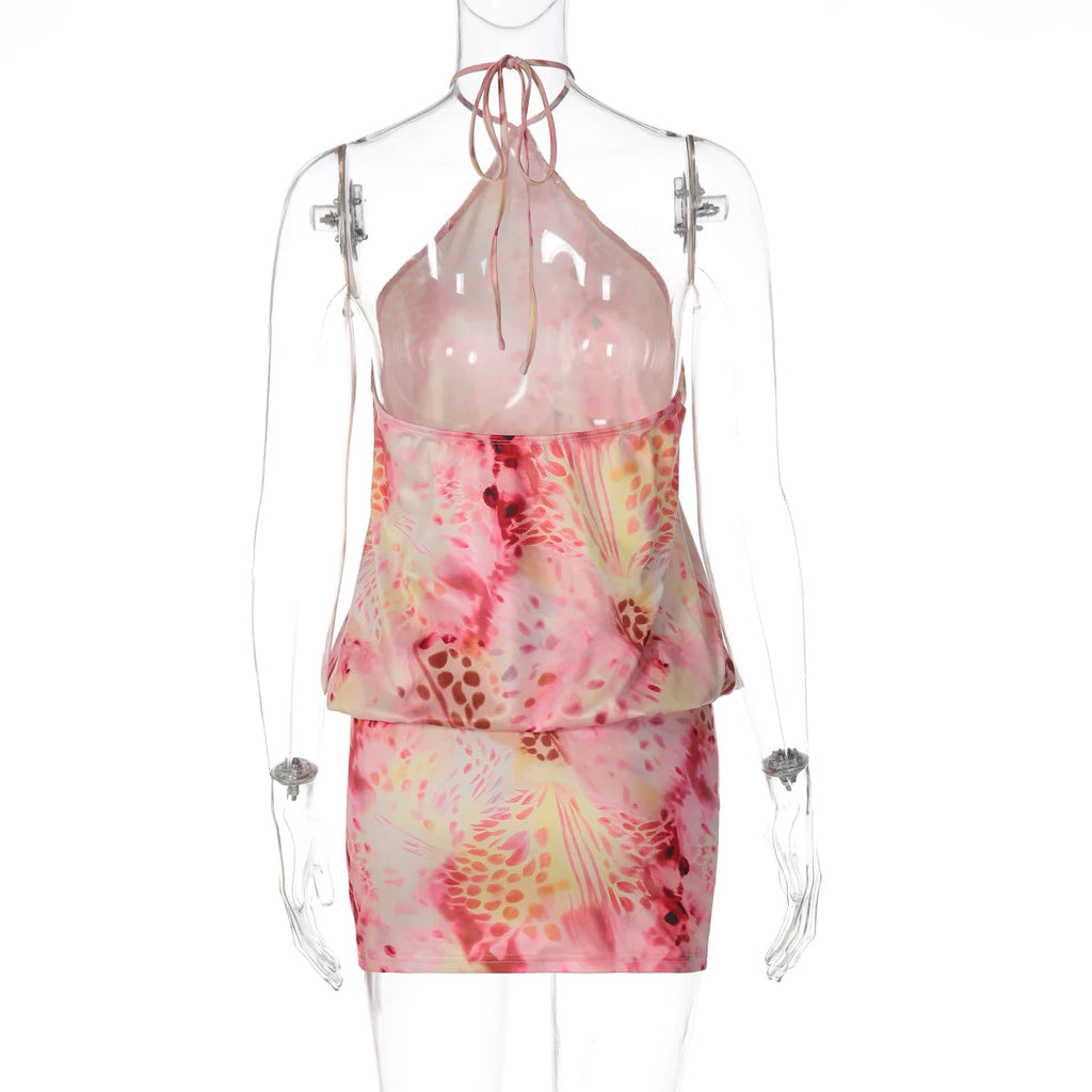 LaPose - Sofi Floral Halter Mini Dress