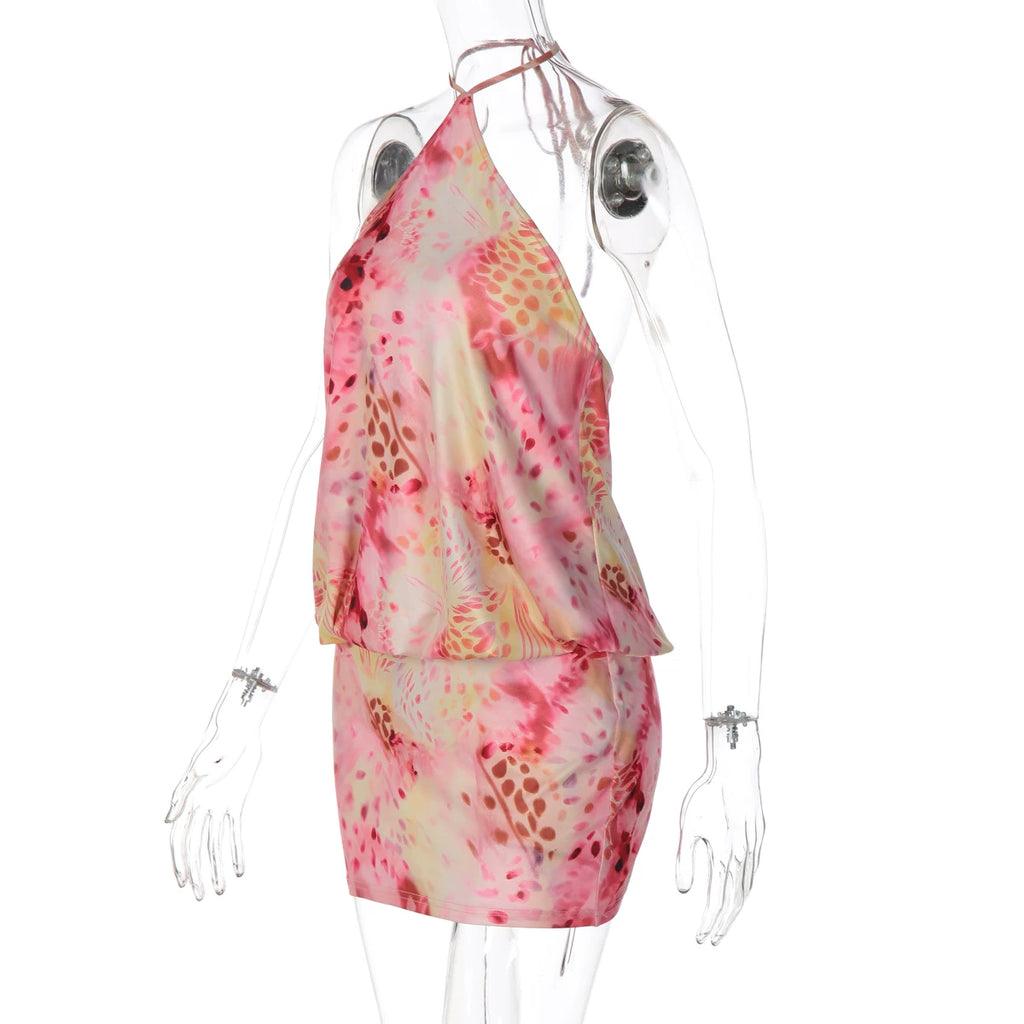 LaPose - Sofi Floral Halter Mini Dress