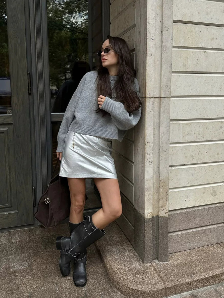 LaPose - Sofi Oversized Crewneck Knit Sweater