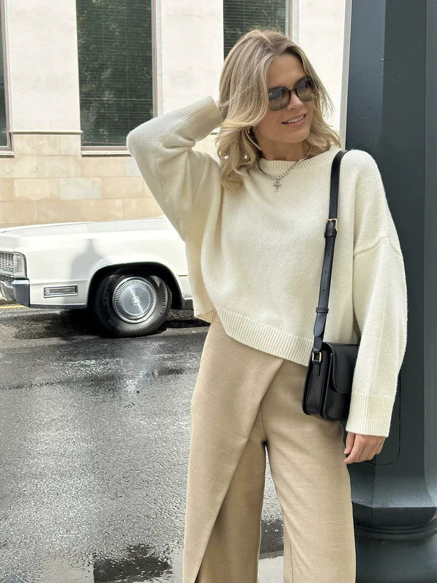 LaPose - Sofi Oversized Crewneck Knit Sweater