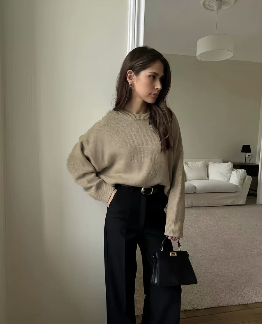 LaPose - Sofi Oversized Crewneck Knit Sweater