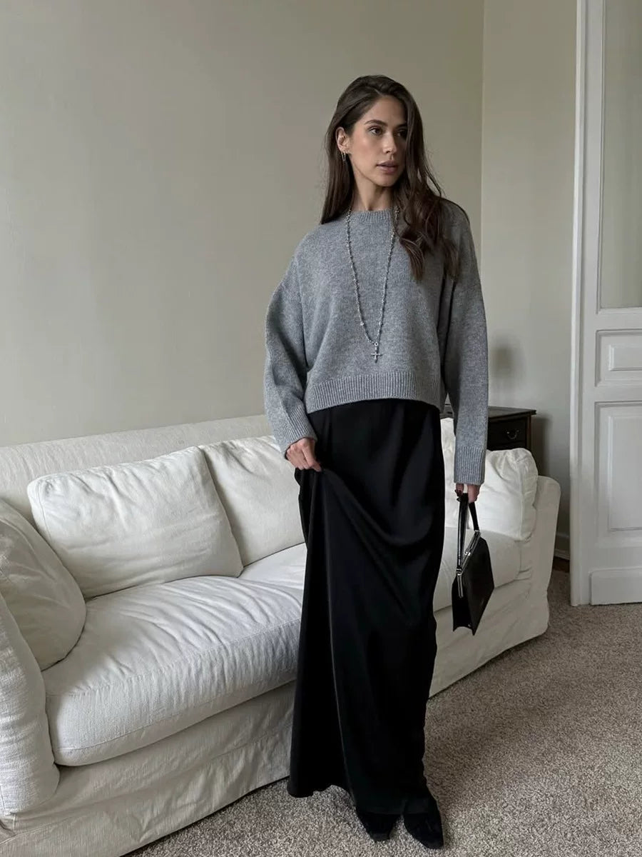 LaPose - Sofi Oversized Crewneck Knit Sweater