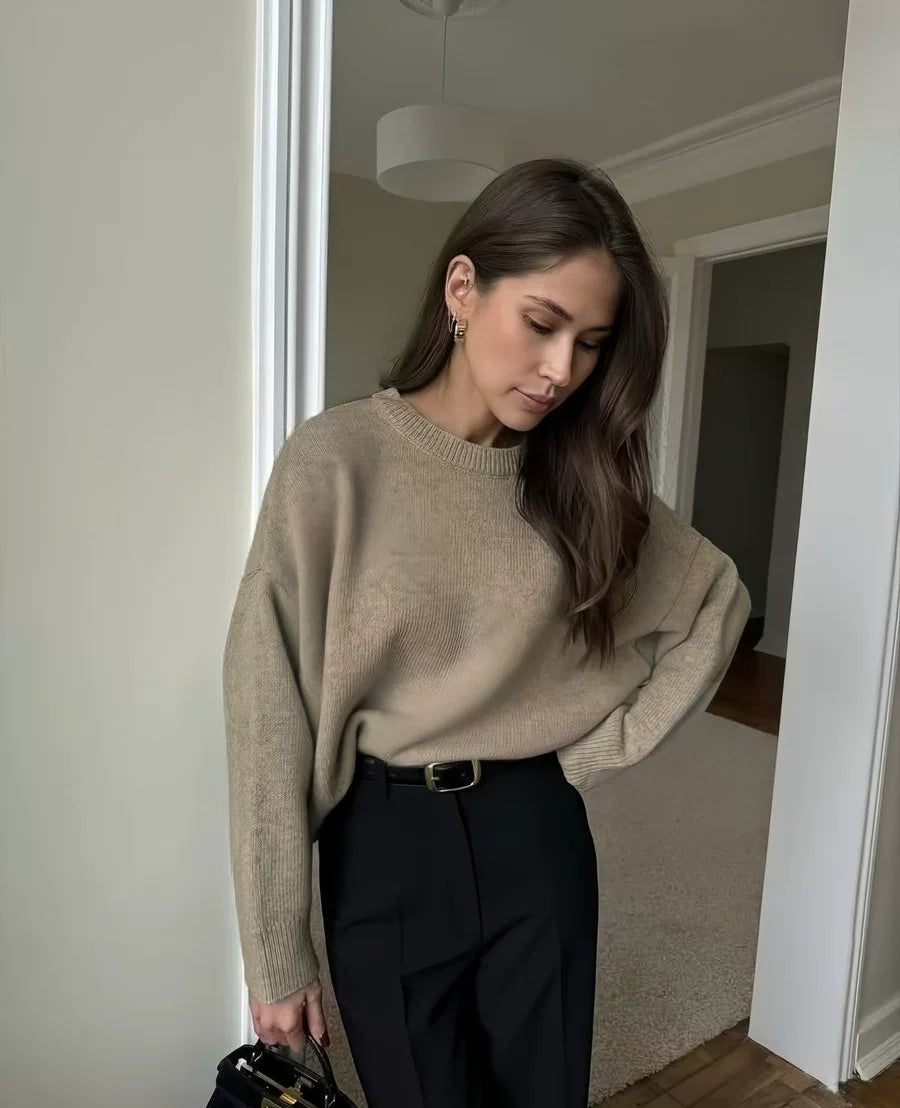 LaPose - Sofi Oversized Crewneck Knit Sweater