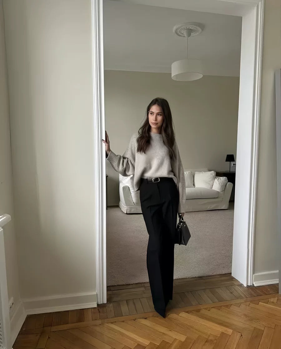 LaPose - Sofi Oversized Crewneck Knit Sweater