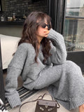 Soha Ribbed Knit Skirt Set [5YC2DYW4]
