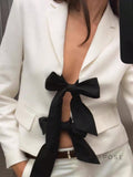 Sonya Contrast Bow Blazer [P29S7WKK]