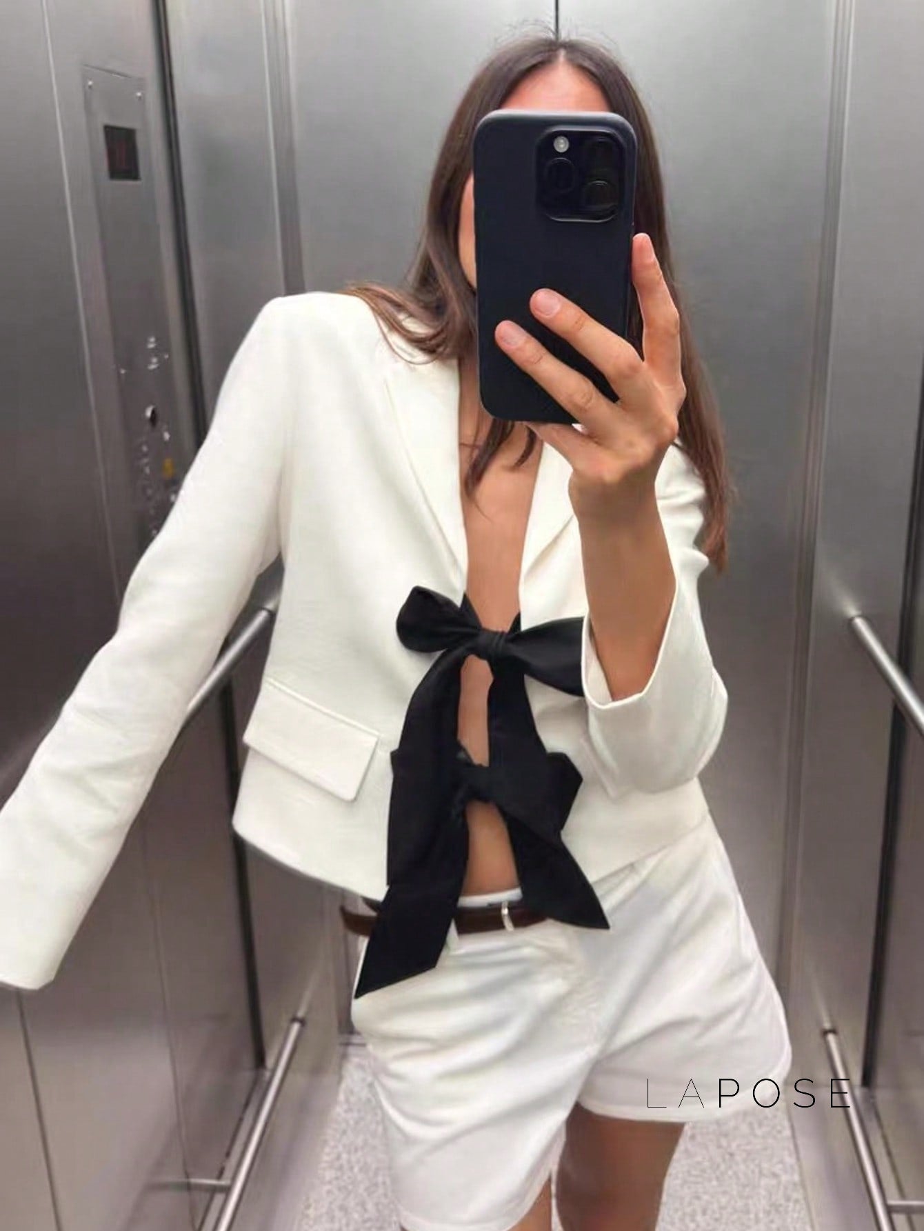 Sonya Contrast Bow Blazer [FLD5DQHD]