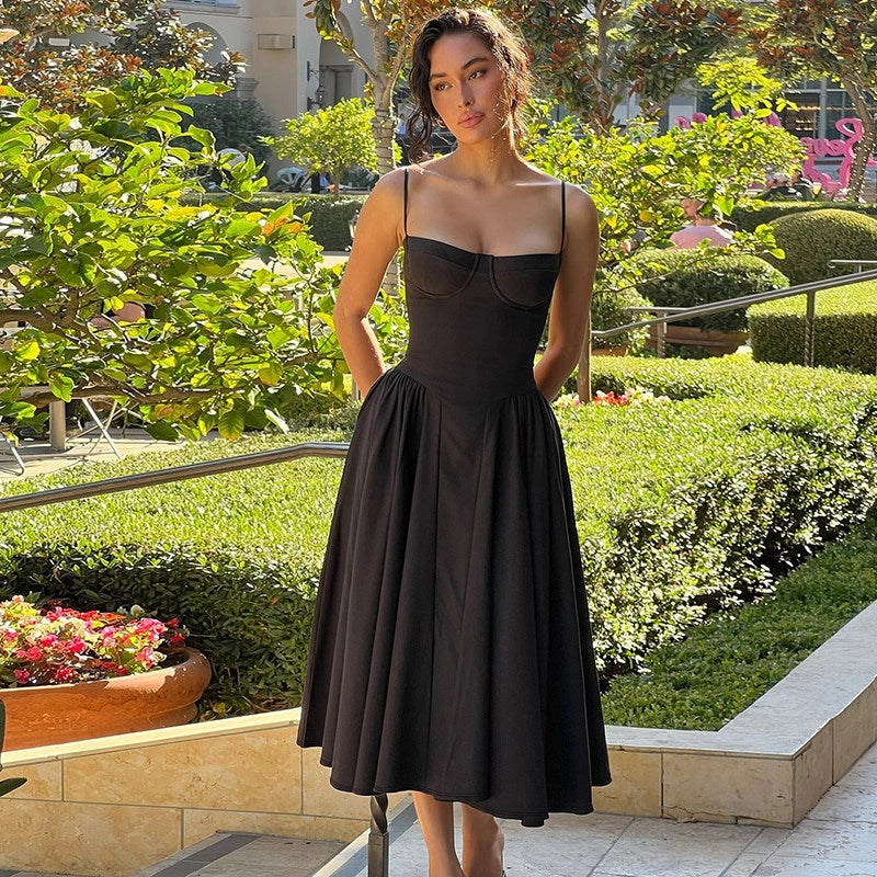 Square Neck Midi Slip Dress [BVWBI8R5]