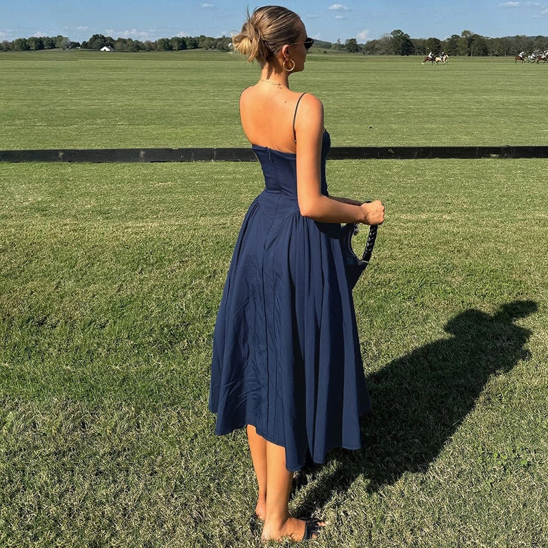 navy blue midi slip dress Navy Satin Dress - Satin Midi Dress - Satin Slip Dress