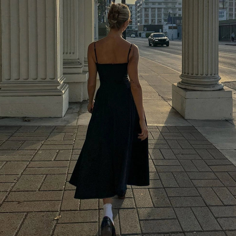 Square Neck Midi Slip Dress [MK1AHFGB]