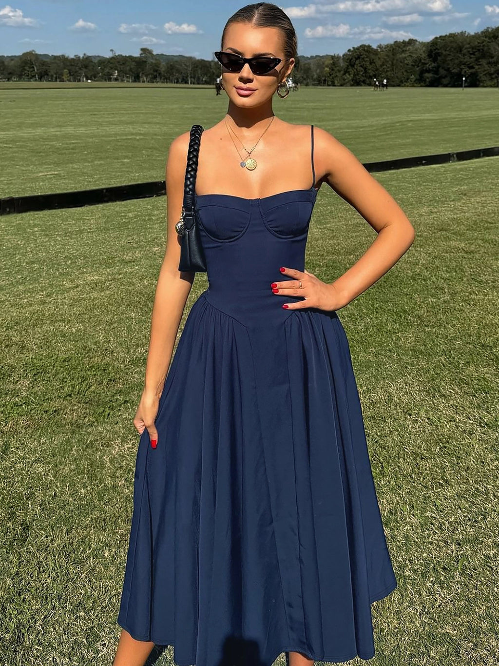 Square Neck Midi Slip Dress [SRNZUYT1]
