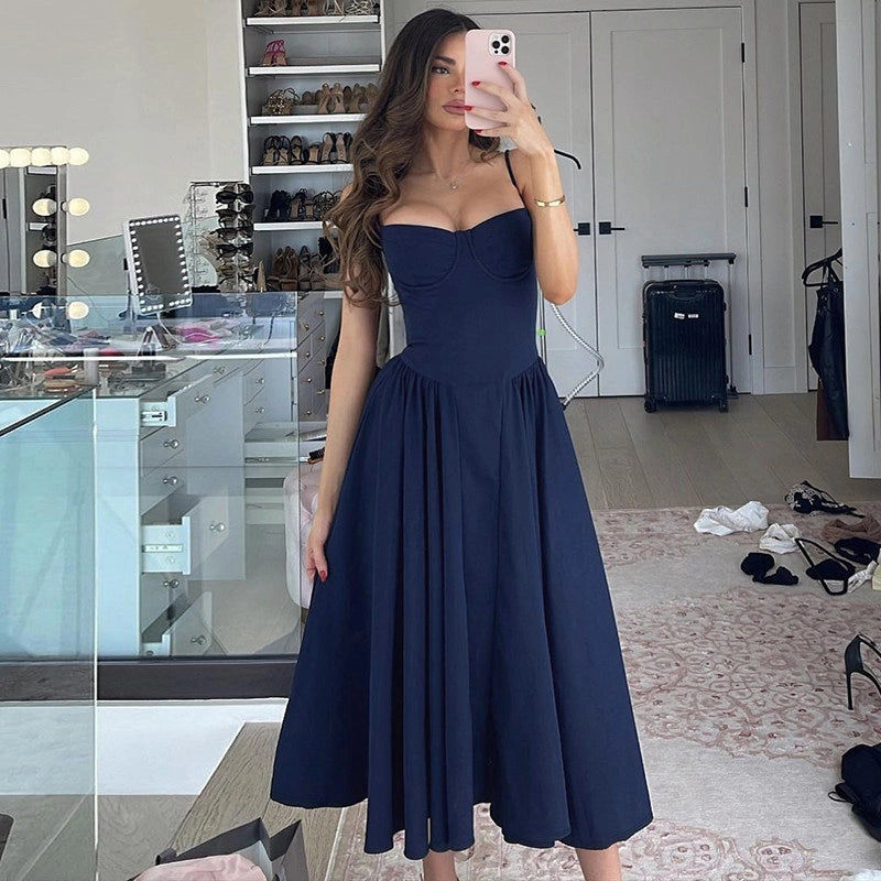 Square Neck Midi Slip Dress [LW0BAK0O]