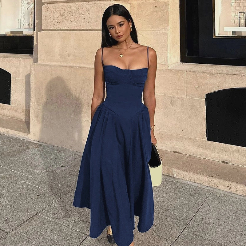 Square Neck Midi Slip Dress [CJZ4DMP9]
