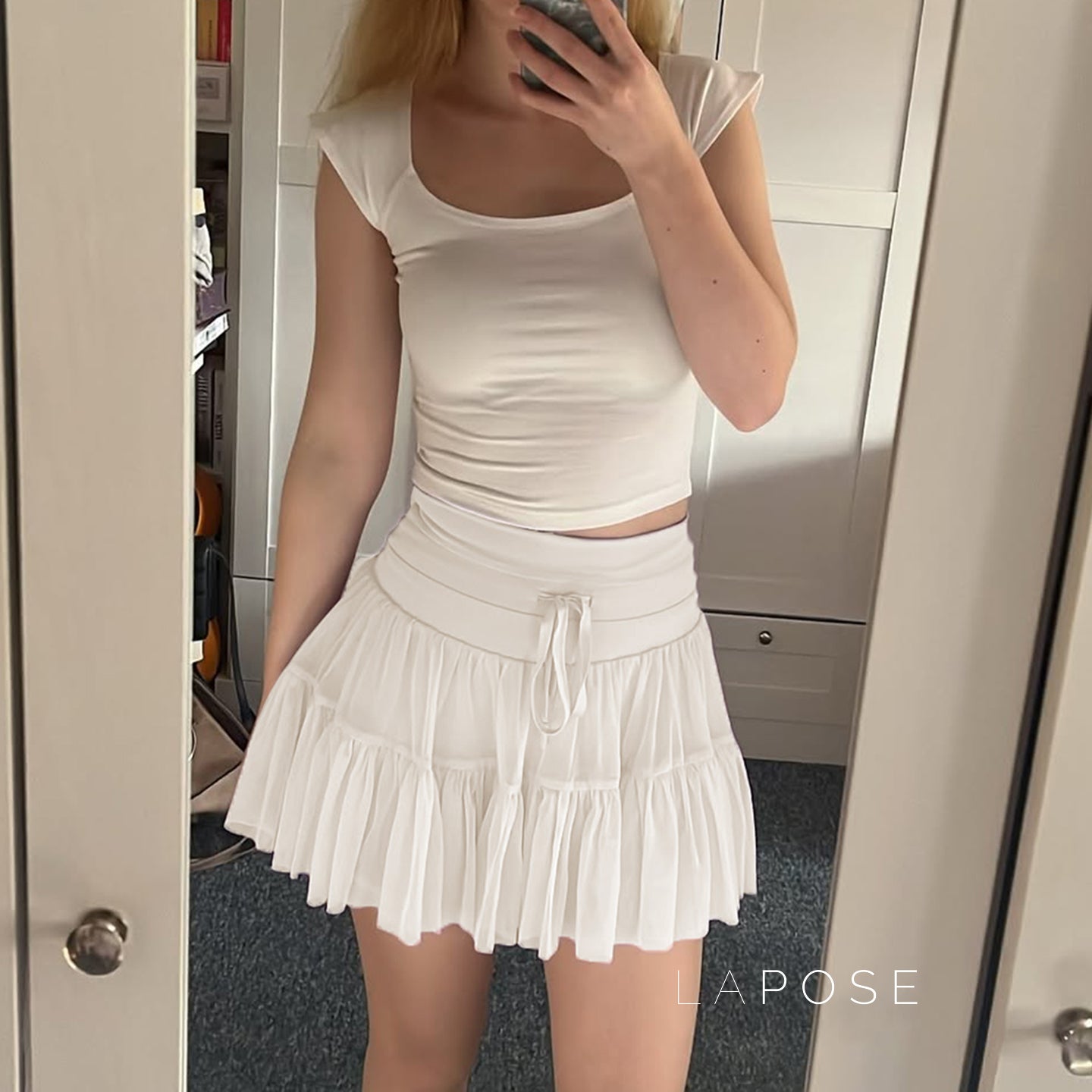 Starla Lace-Up Mesh Skirt [MRET2XQK]