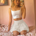 Starla Lace-Up Mesh Skirt [MXU02V40]