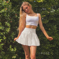 Starla Lace-Up Mesh Skirt [EKJP4BRI]