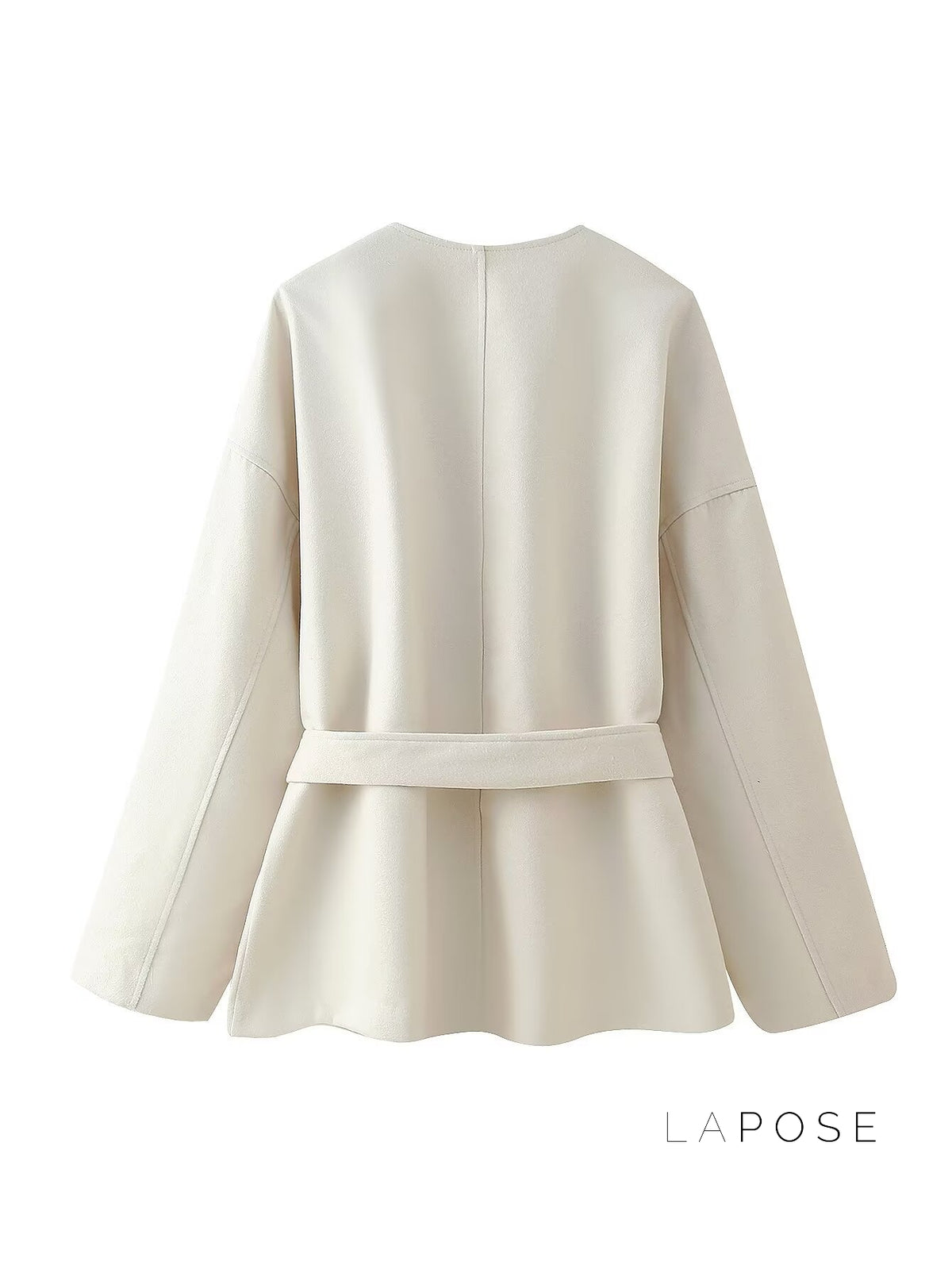 Stefanie V-Neck Wool Wrap Coat [YWSM5TEO]