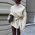 Stefanie V-Neck Wool Wrap Coat [KKXOB3VJ]