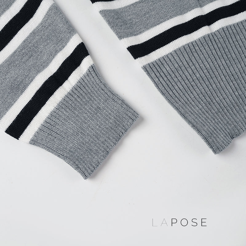 Stormy Striped Off Shoulder Knit Top [G7FJYP4B]