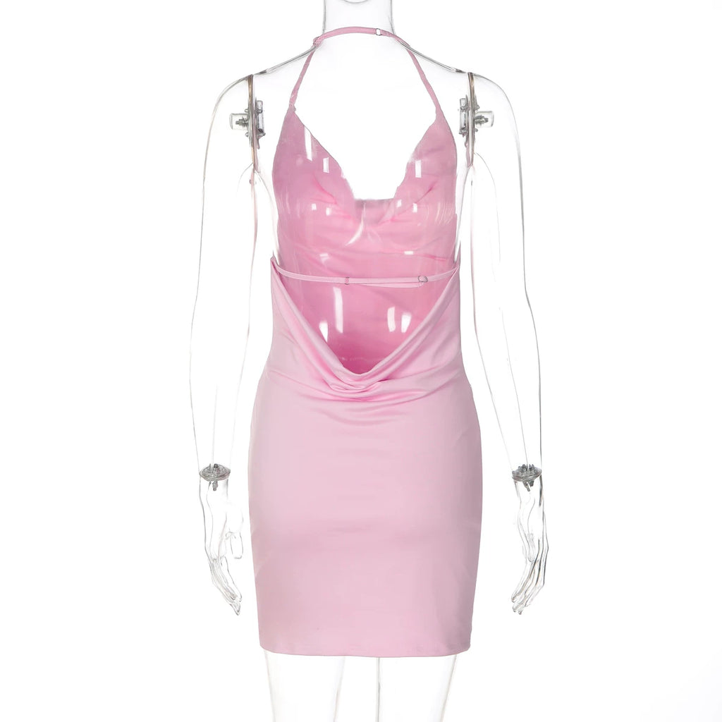 LaPose - Suhayla Cowl Neck Sequin Mini Dress