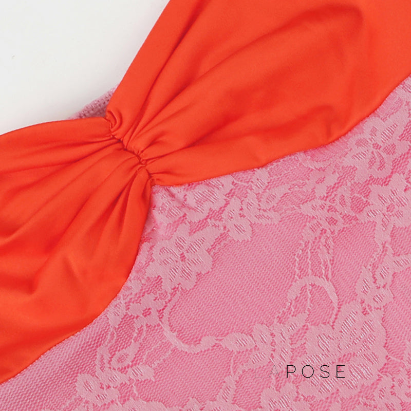 Summer Orange Lace Crop Top [FAND8W8R]