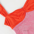 Summer Orange Lace Crop Top [ICNP89AV]