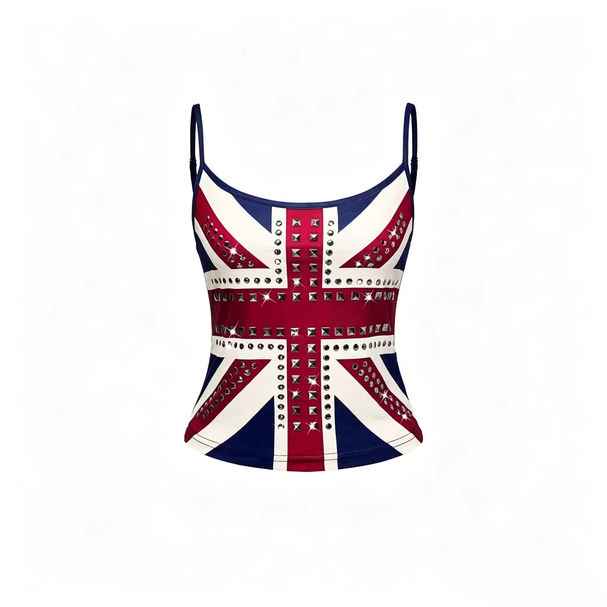 Susan Union Jack Studded Camisole - Blue Color