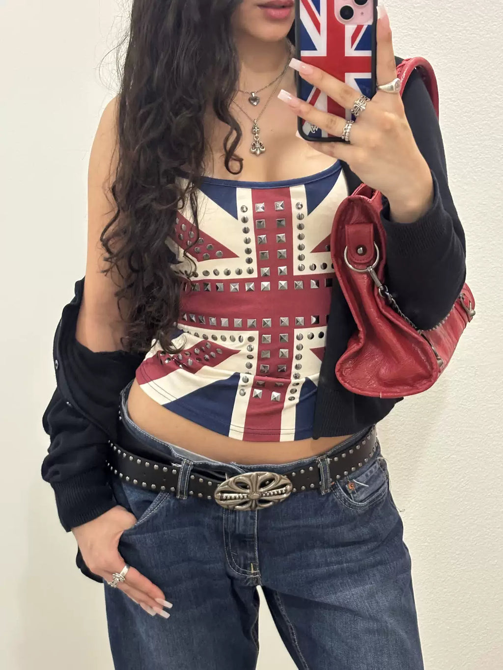 Susan Union Jack Studded Camisole