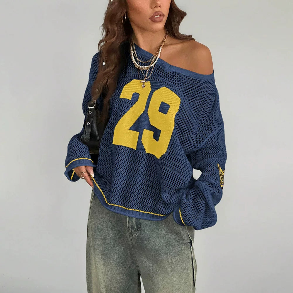 LaPose - Susannah Sporty Mesh Graphic Sweater