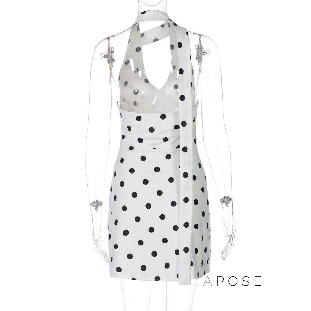 Svea Halter Polka Dot Mini Dress [KZPK0SCW]