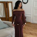 Swara Off-Shoulder Tie Waist Dress [W90NUQ4P]