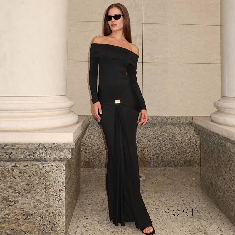 Swara Off-Shoulder Tie Waist Dress [9W4Z0U5P]