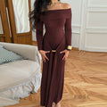 Swara Off-Shoulder Tie Waist Dress [BO86WTDE]