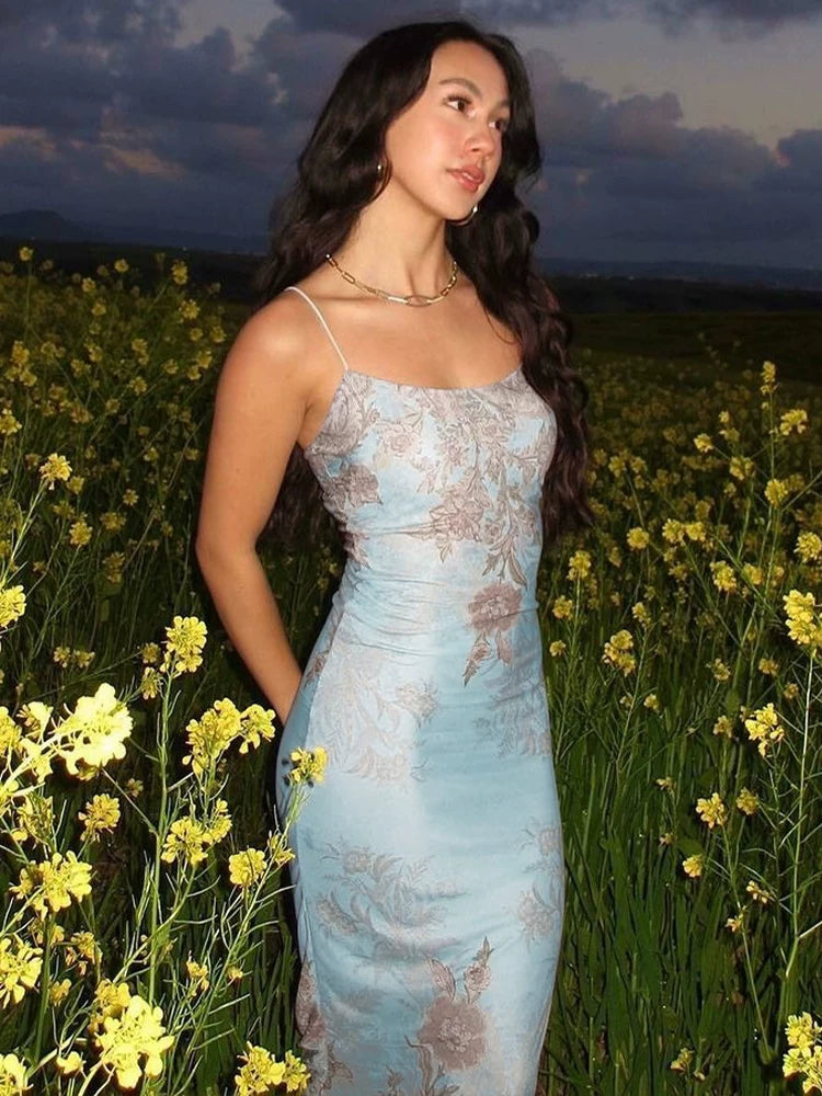 LaPose - Syncere Floral Strappy Maxi Dress