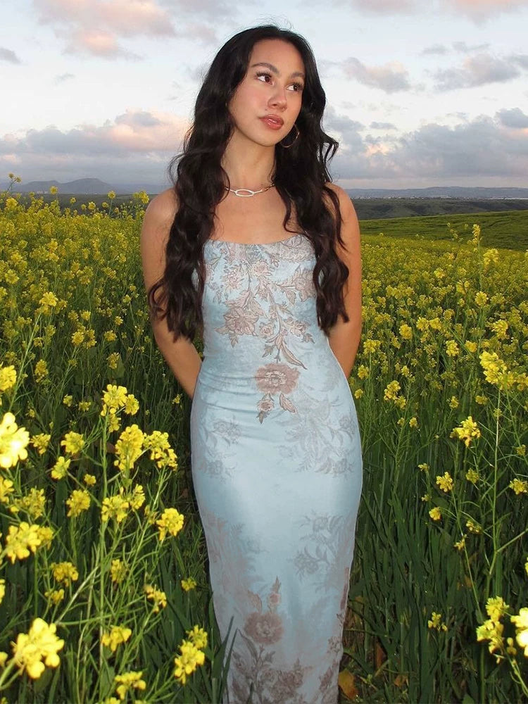 LaPose - Syncere Floral Strappy Maxi Dress