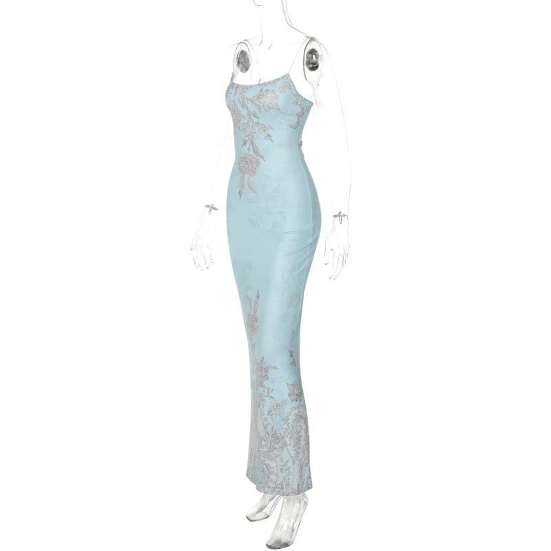 LaPose - Syncere Floral Strappy Maxi Dress