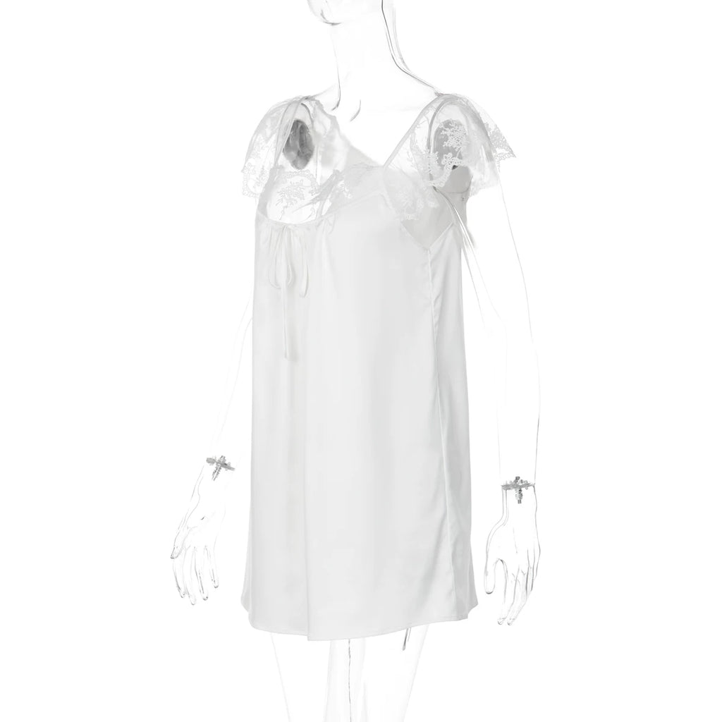 LaPose - Taelor Lace Flutter Sleeve Mini Dress