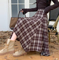 Tailynn Plaid Irregular Midi Skirt [SYKNPNUB]