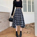 Tailynn Plaid Irregular Midi Skirt [XEHZ7V46]