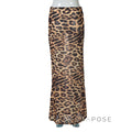 Talayah Leopard Mesh Maxi Skirt [OAOCON6K]