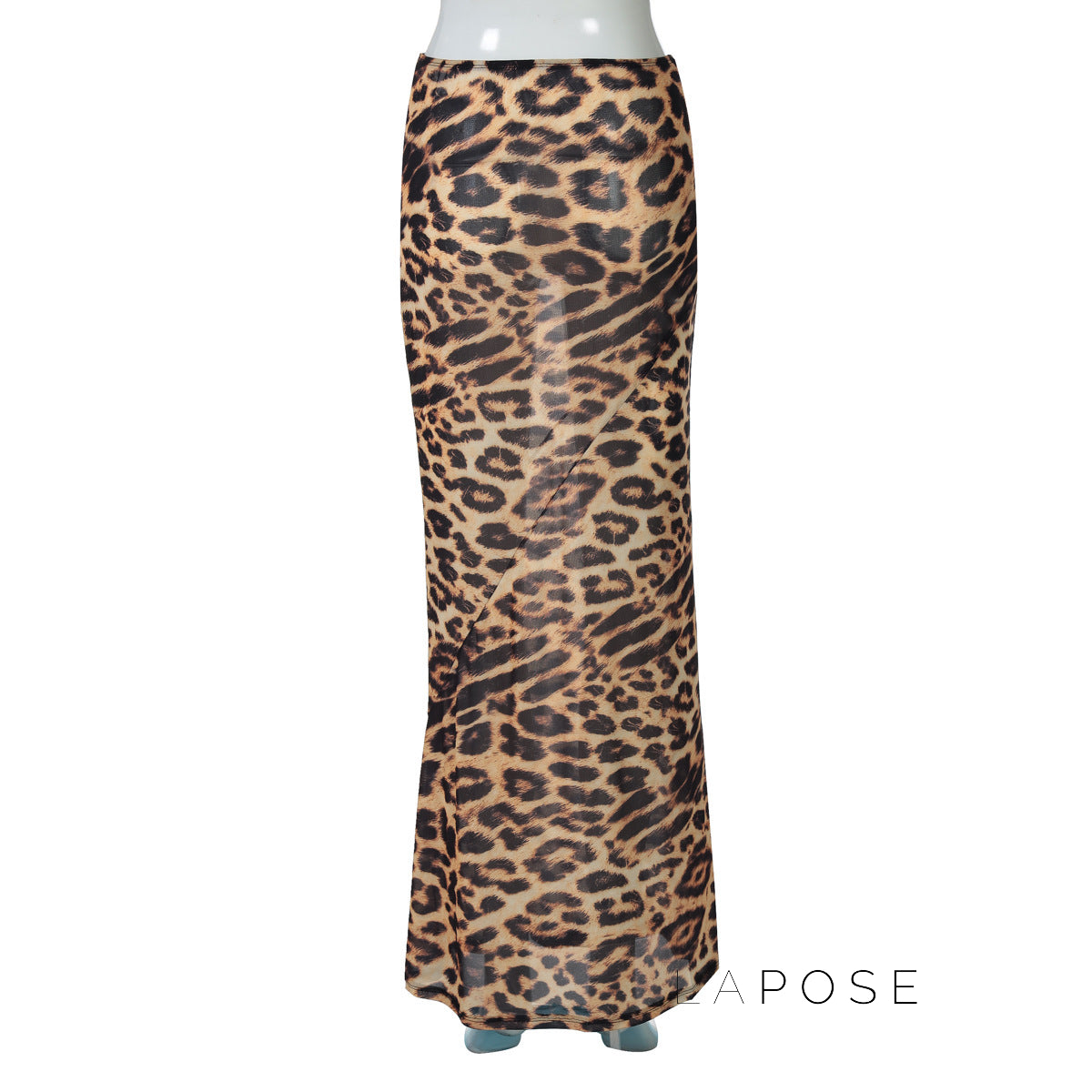 Talayah Leopard Mesh Maxi Skirt [OAOCON6K]