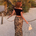 Talayah Leopard Mesh Maxi Skirt [4C1V0USR]