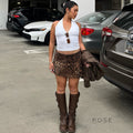 Tallulah Leopard Mini Skirt [VO5USJ85]