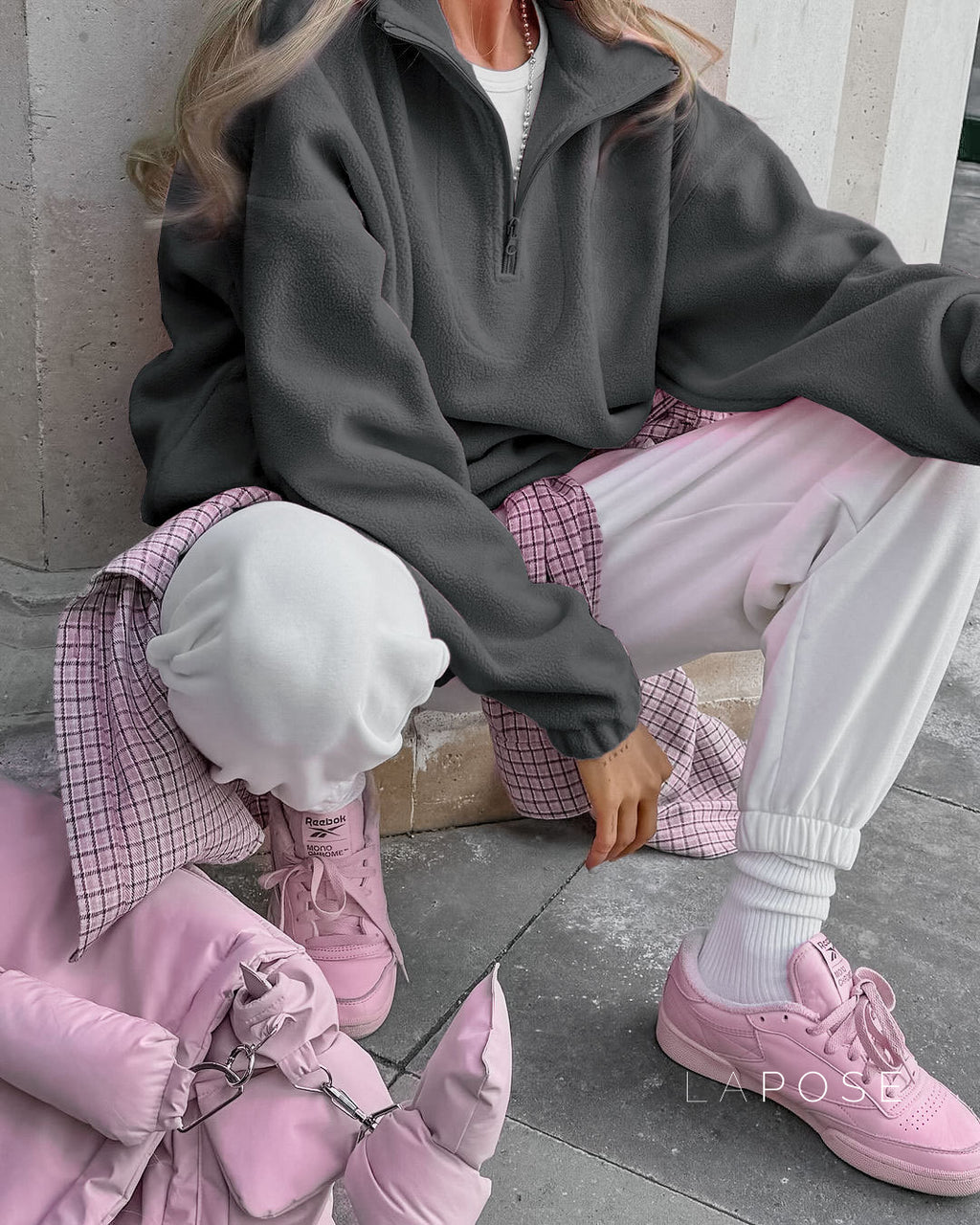 Talya Long Sleeve Polo Sweatshirt [BOTOZPQK]