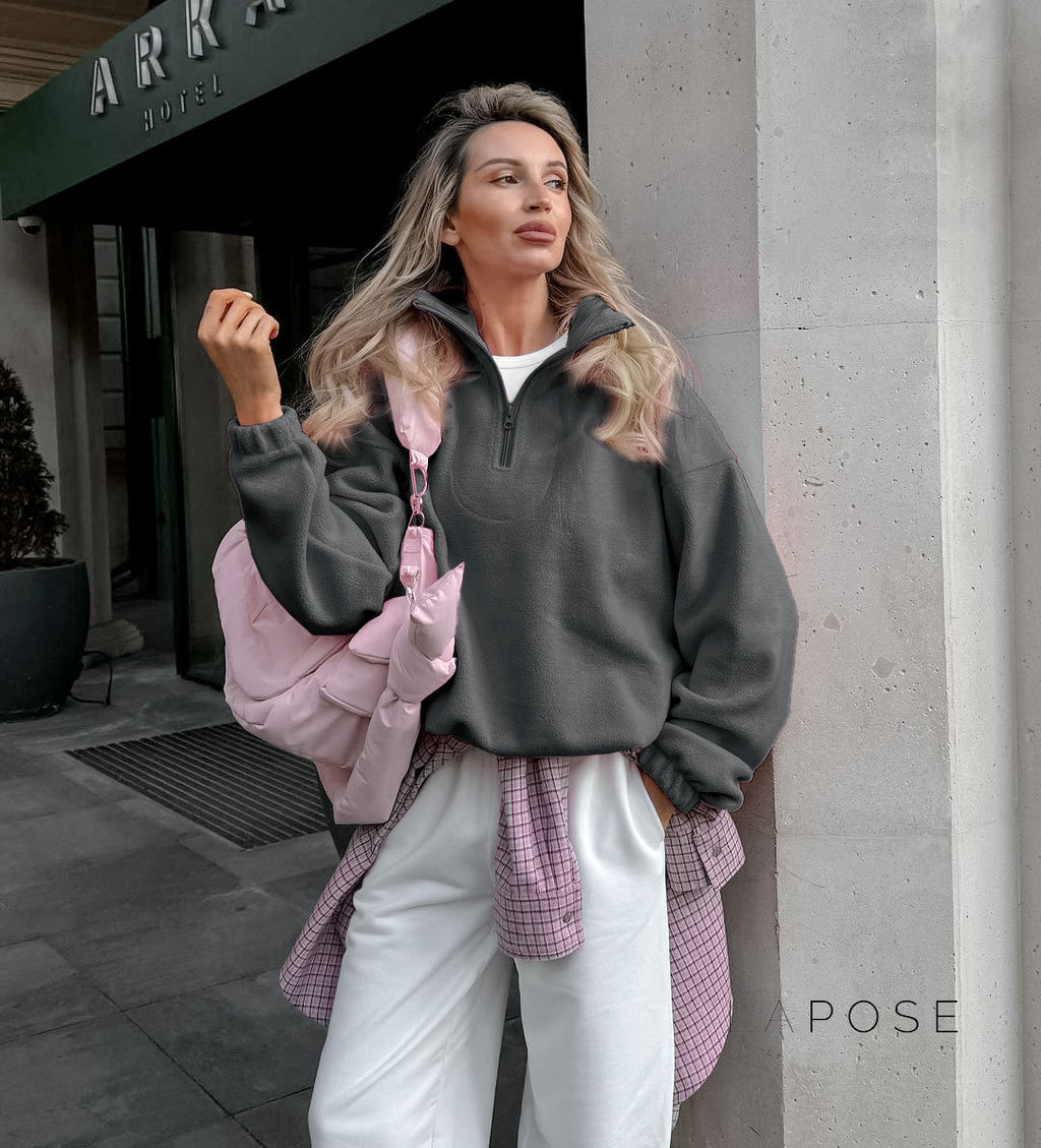 Talya Long Sleeve Polo Sweatshirt [K9066XND]